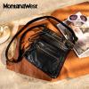 imageMontana West Crossbody Bag for Women Multi Pocket Shoulder Medium Travel Purses Ultra Soft Washed LeatherSimpleblack