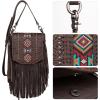 imageMontana West Fringe Purse Western Purses for Women Crossbody BagD3floral Tooled With Embroidered Azteccoffee