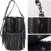 imageMontana West Fringe Purse Western Purses for Women Crossbody BagE2floral Tooled With Hairon Cowhideblack