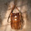 imageMontana West Fringe Purse Western Purses for Women Crossbody BagE3floral Tooled With Hairon Cowhidebrown