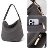 imageMontana West Medium Hobo Bags for Women Purses and Handbags Classic Top Handle Shoulder Satchel Bags with Detachable Strap2 Straps Gray
