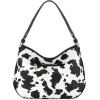 imageMontana West Medium Hobo Bags for Women Purses and Handbags Classic Top Handle Shoulder Satchel Bags with Detachable StrapCow Print Black