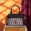 imageMontana West Sequined Aztec Mini Tote Bag Floral Tooled HandbagBlack