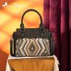 imageMontana West Sequined Aztec Mini Tote Bag Floral Tooled HandbagGreen
