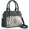imageMontana West Sequined Aztec Mini Tote Bag Floral Tooled HandbagGreen