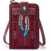 imageMontana West Small Crossbody Bags for Women Western Handbag with Cash SlotsFeather Style Red