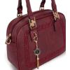 imageMontana West Small Top Handle Purse for Women Crossbody Satchel Handbag Barrel BagS Burgundy
