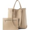 imageMontana West Tote Bag for Women Purses and Handbags Top Handle Satchel Bag Large Shoulder HandbagA Tan With Pouch