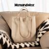 imageMontana West Tote Bag for Women Purses and Handbags Top Handle Satchel Bag Large Shoulder HandbagA Tan With Pouch