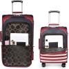 imageMontana West Western American Flag Luggage 3 Piece Sets Suitcase Crystal Studs Vegan Leather Spinner Wheels Carry On Duffle Bag for Travel Navy MBBUS04L123NY