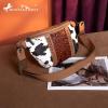 imageMontana West Western Cow Print Fanny Packs for Women Men Western Tooled Whipstitch Waist Belt Bag MW1318194BR