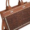 imageMontana West Western Tooling Handbags Vintage Prints and Whipstitch CraftsmanshipStitching Brown