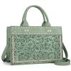 imageMontana West Western Tooling Handbags Vintage Prints and Whipstitch CraftsmanshipStitching Green