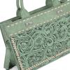 imageMontana West Western Tooling Handbags Vintage Prints and Whipstitch CraftsmanshipStitching Green