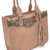 imageMontana West Western Tooling Handbags Vintage Prints and Whipstitch CraftsmanshipTassels Tan