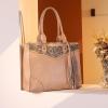 imageMontana West Western Tooling Handbags Vintage Prints and Whipstitch CraftsmanshipTassels Tan