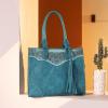 imageMontana West Western Tooling Handbags Vintage Prints and Whipstitch CraftsmanshipTassels Turquoise