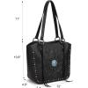 imageMontana West Western Tooling Tote Bag with Wallet Set for Women Vintage Studded Top Handle Shoulder HandbagFloral Black