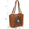 imageMontana West Western Tooling Tote Bag with Wallet Set for Women Vintage Studded Top Handle Shoulder HandbagFloral Brown