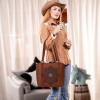 imageMontana West Western Tooling Tote Bag with Wallet Set for Women Vintage Studded Top Handle Shoulder HandbagFloral Brown