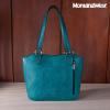 imageMontana West Western Tooling Tote Bag with Wallet Set for Women Vintage Studded Top Handle Shoulder HandbagVintag Turquoise