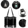 imageMontana West Western Tote Bag for Women Fringe Collection Handbag Boho Aztec HandbagsA Black