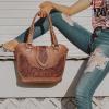 imageMontana West Western Tote Bag for Women Tooled Shoulder Bag Ladies Purses and HandbagsAtooling Brown