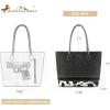 imageMontana West Woven Tote Bags for Women Purses and Handbags with Concealed Carry Back Zipper PocketCow Print Black