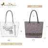 imageMontana West Woven Tote Bags for Women Purses and Handbags with Concealed Carry Back Zipper PocketGrey