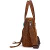 imageMontana West X Wrangler Cowhide Tote Bag for Women Western Tooling Handbag Leather Fringing With Turquoise Stone ConchoBrown