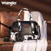 imageWrangler 3Pcs Doctor Bag Sets for Women Tophandle Satchel Bag with Cell Phone Handbag and Coin PurseBlack Cow Print