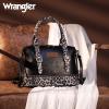 imageWrangler 3Pcs Doctor Bag Sets for Women Tophandle Satchel Bag with Cell Phone Handbag and Coin PurseBlack Leopard
