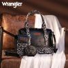 imageWrangler 3Pcs Doctor Bag Sets for Women Tophandle Satchel Bag with Cell Phone Handbag and Coin PurseBlack Leopard