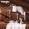 imageWrangler 3Pcs Doctor Bag Sets for Women Tophandle Satchel Bag with Cell Phone Handbag and Coin PurseBrown Cow Print