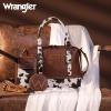 imageWrangler 3Pcs Doctor Bag Sets for Women Tophandle Satchel Bag with Cell Phone Handbag and Coin PurseBrown Cow Print