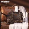 imageWrangler 3Pcs Doctor Bag Sets for Women Tophandle Satchel Bag with Cell Phone Handbag and Coin PurseCoffee Leopard