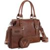 imageWrangler 3Pcs Doctor Bag Sets for Women Tophandle Satchel Bag with Cell Phone Handbag and Coin PurseEyecatching Brown