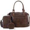 imageWrangler 3Pcs Doctor Bag Sets for Women Tophandle Satchel Bag with Cell Phone Handbag and Coin PurseEyecatching Coffee