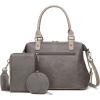 imageWrangler 3Pcs Doctor Bag Sets for Women Tophandle Satchel Bag with Cell Phone Handbag and Coin PurseGrey