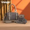 imageWrangler 3Pcs Doctor Bag Sets for Women Tophandle Satchel Bag with Cell Phone Handbag and Coin PurseGrey