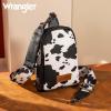 imageWrangler Cow Print Crossbody Bags for Women Western Sling Bag with Adjustable Starp Cross Body PurseBlack