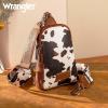 imageWrangler Cow Print Crossbody Bags for Women Western Sling Bag with Adjustable Starp Cross Body PurseBrown