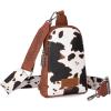 imageWrangler Cow Print Crossbody Bags for Women Western Sling Bag with Adjustable Starp Cross Body PurseBrown