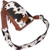imageWrangler Cow Print Crossbody Bags for Women Western Sling Bag with Adjustable Starp Cross Body PurseBrown