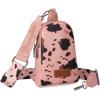 imageWrangler Cow Print Crossbody Bags for Women Western Sling Bag with Adjustable Starp Cross Body PursePink
