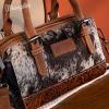 imageWrangler Cowhide Crossbody Bags for Women Western Designer Tophandle HandbagsCowhidebrown