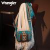 imageWrangler Crossbody Bag for Women Boho Aztec Small Multi Pocket Crossover PurseAngel Diamond Dark Turquoise With Adjustable Strap