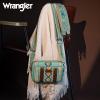 imageWrangler Crossbody Bag for Women Boho Aztec Small Multi Pocket Crossover PurseAngel Diamond Green With Adjustable Strap