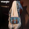 imageWrangler Crossbody Bag for Women Boho Aztec Small Multi Pocket Crossover PurseAngel Diamond Navy With Adjustable Strap