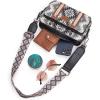 imageWrangler Crossbody Bag for Women Boho Aztec Small Multi Pocket Crossover PurseAngel Retro Black Brown